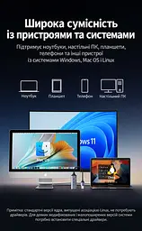 Мережевий адаптер Ethernet UGREEN CM648 зовнішня мережева карта штекер USB-A 3.0 на порт RJ45 до 2,5 Гбіт/с автоузгодження швидкості з підтримкою мереж 10/100/1000 Мбіт/с для Windows і macOS та Linux Wake-on-LAN за ввімкнення функції в BIOS LED-індикація підключення й активності живлення від USB без окремого блока живлення Auto MDI-X захист від короткого замикання та імпульсних перенапруг алюмінієвий корпус для відведення тепла контролер RTL8156BG космічний сірий (25051) - мініатюра 7