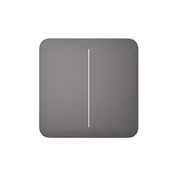 Розумний двоклавішний прохідний вимикач Ajax LightSwitch (2-gang/2-way) Jeweller (grey/сірий) (26-00408)