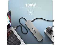 Мультипортовий адаптер AXAGON 7in1 Grey (HMC-7HX2) - мініатюра 4