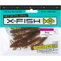 Силікон X-Fish Bug 3" Motor Oil Red Flake (6шт/уп) - мініатюра 2