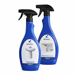 Комплект: засіб від плісняви Mold Remover 750 мл + засіб для видалення складних соляних нальотів , для ванної та сантехніки Santrix 750 мл