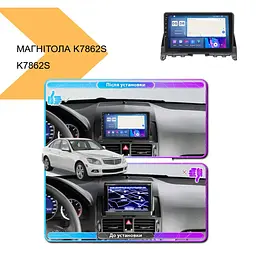 Універсальна магнітола K7862S 10'' QLED-DSP з CarPlay 4+32+4G SIM 8 Ядер Android 12 RGB (43334-K7862S- 10''_7826) - мініатюра 2