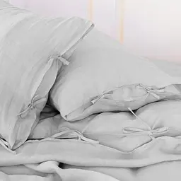 Комплект постільної білизни MirSon Natural Linen Beatrice льон полуторний світло-сірий (2200008247744) - мініатюра 7