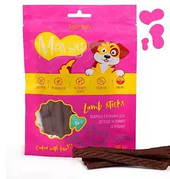 Ласощі Mavsy LAMB sticks палички для собак для догляду за зубами та яснами з ягням , 100 г