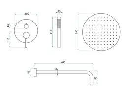 Душова система прихованого монтажу Rea Foss Clif + BOX brushed gold REA-P5647 - мініатюра 7