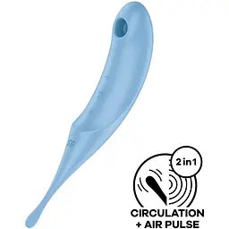 Вібратор для клітора з вакуумною стимуляцією Satisfyer Twirling Pro Blue - мініатюра 2