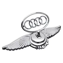 Емблема приціл Audi орлині крила метал Хром 215х70х72 мм на скотчі (Завод)