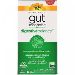 Натуральна добавка Country Life Gut Connection Digestive Balance Кишечник і Настрій 60 капсул - мініатюра 2