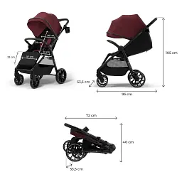 Прогулянкова коляска Kinderkraft Grande 2 Burgundy (KSGRAN02BRG0000) - мініатюра 5