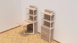 Стіл книжка з етажеркою Практик 2 Ferrum-decor 1555x640x990 Білий метал ДСП Дуб Сонома 16мм (FRD-104635) - мініатюра 5