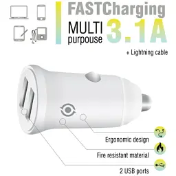 Зарядний пристрій Piko CC-312 (2USB3,1A) + Lightning cable (1283126538810) - мініатюра 3