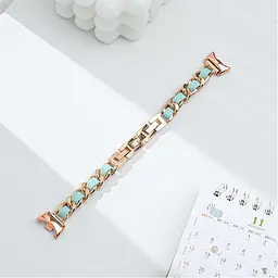 Металевий браслет-ланцюжок для XiaomiBand 8 Золотистий з тиффані