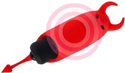 Віброкуль з хвостиком і ріжками Adrien Lastic Pocket Vibe Devol, 8.5х2.3 см (червоний)