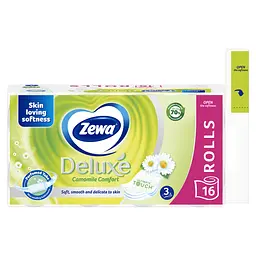 Туалетний папір Zewa Deluxe Ромашка тришаровий 16 рулонів - мініатюра 2