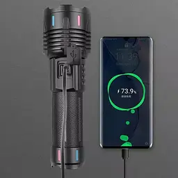 Ручний потужний ліхтар PLD G25-TG zoom + Type-C + Power Bank 1х26650 (3хААА) 5 режимів - мініатюра 5