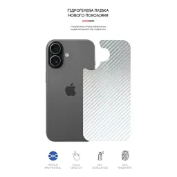 Плівка захисна Armorstandart Back panel Carbone Apple iPhone 17 Silver (ARM86192) - миниатюра 2