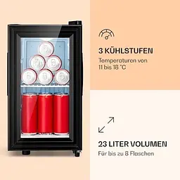 Холодильник-вітрина Klarstein Brooklyn 23 Slim Fridge LED (10039904) - мініатюра 4