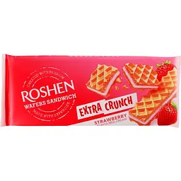 Вафли Roshen Wafers Sandw Extra Crunch Strawberry 142 г (946982)