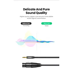 Кабель мультимедійний 3.5mm M to XLR F 2.0m AV182 black Ugreen (20244) - мініатюра 4