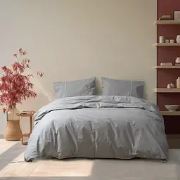 Постільна білизна Lotus Home - Premium Percale Stripe антрацит сімейний - мініатюра 2