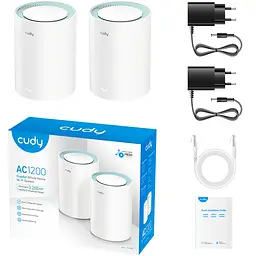 Система WiFi Cudy M1300(2-pack), AC1200 Wi-Fi Gigabit Mesh Solution - мініатюра 7