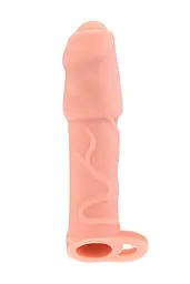 Насадка на член із закритою головкою та кільцем для мошонки Real Body Real Extender Dicky, +5 см (тілесний)
