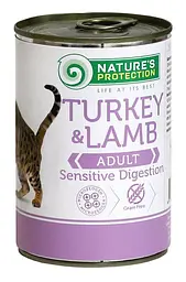 Вологий корм для котів з індичкою з чутливим травленням Nature's Protection Sensitive Digestion, 400г