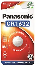 Батарейка Panasonic CR-1632EL/1B літієва CR1632 блістер 1 шт.