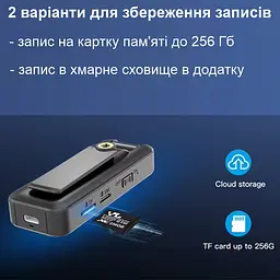 4G боді камера - портативний відеореєстратор під СІМ карту Vstarcam CB77-4G, запис у хмару (101131) - мініатюра 5