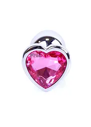 Анальная пробка Jewellery Silver Heart Plug серебристого цвета - мініатюра 2