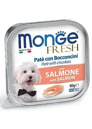 Консервований корм Monge Dog Fresh Salmon - паштет з лососем для собак 100 г