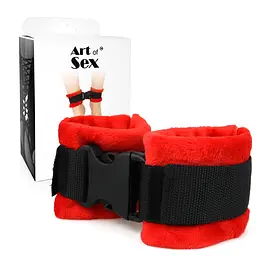 Поножі Art of Sex Ankle Cuffs - Soft Touch Червоні - мініатюра 3