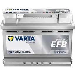 Автомобільний акумулятор VARTA Blue Dynamic EFB N70 6СТ-70Ah АзЕ 760A (EN) 570500076 - мініатюра 1