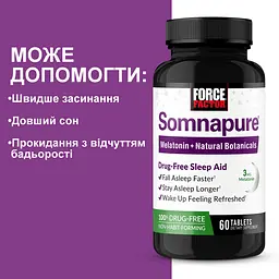 Біокомплекс Somnapure, природний засіб для сну, 60 таблеток, Force Factor - мініатюра 2