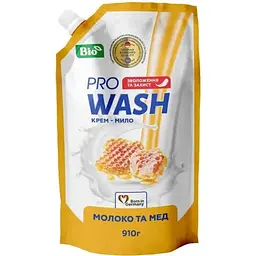 Крем-мило рідке PRO WASH 910мл Молоко та мед