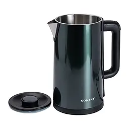 Електрочайник SOKANY SK-09018 дисковий 3 л, малахіт Sokany SK-09018GR - мініатюра 2