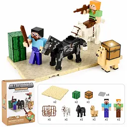 Магнітний конструктор у стилі Minecraft з фігурками та мобами Desert Adventure Стіва та Алекс