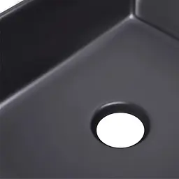 Умивальник Qtap Tern накладний прямокутний 475x370x140 мм Black matt + донний клапан PU03, Чорний матовий - мініатюра 5