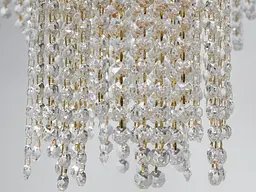 Підвісна кришталева люстра Diasha 376-500GD двоярусна LED-модель у золотому виконанні, 100 Вт, діаметр 49 см - мініатюра 6