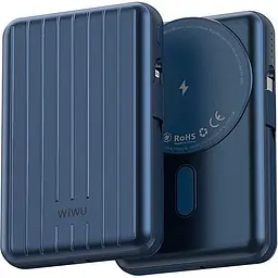Зовнішній акумулятор WiWU PP04 Trunk Series Magnetic Wireless 20000mAh 22.5W Blue (6936686411530) [104337] - мініатюра 2