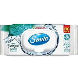 Серветки вологі SMILE з екстрактом евкаліпта, з клапаном, 120 шт