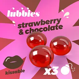 Масажні олійні кульки Crushious Lubbies Kissable полуниця та шоколад 3 шт. - мініатюра 5