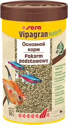 Сухий корм Sera Vipagran Nature для всіх акваріумних риб які харчуються у середніх шарах води гранули 250 м