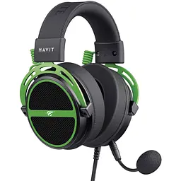 Навушники ігрові з мікрофоном Havit HV-H2030E black green (HV-H2030E) - мініатюра 3