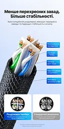 Мережевий патч-корд Ethernet Vention 20 м LAN-кабель 2 штекери RJ45 8P8C Cat6A UTP до 10 Гбіт/с з текстурованою оболонкою чорного кольору та з прозорими синіми корпусами роз'ємів (ISCBQ) - мініатюра 5
