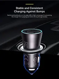 Автомобільний зарядний пристрій Baseus Golden Contactor Max Dual Fast Charger Car Charger U+C 60W Dark Gray (CGJM000113) [77942] - мініатюра 10