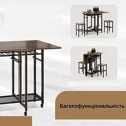 Комплект барний Costway Ravelli розкладний стіл з стільцями в стилі Loft - мініатюра 9