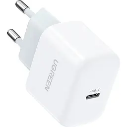 Мережевий зарядний пристрій Ugreen CD241 USB Type-C 20W Mini PD PD3.0 Fast Charger 3A White (10220) [99275]