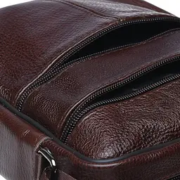Чоловіча сумка Borsa Leather K18450 23x20x6 см Коричневий (10843) - мініатюра 4