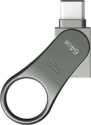 USB Flash накопичувач Silicon Power 64GB Mobile C80 USB 3.0/Type-C silver (SP064GBUC3C80V1S) - мініатюра 3
